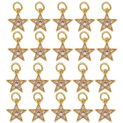 20Pcs Brass Micro Pave Cubic Zirconia Charms ZIRC-SZ0001-93-1