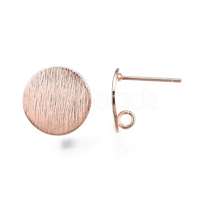 Brass Stud Earring Findings KK-S336-15RG-1