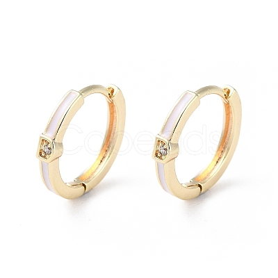 Brass Micro Pave Cubic Zirconia Hoop Earrings EJEW-P259-13G-1