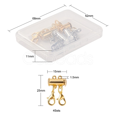 4 Sets 4 Style Alloy Magnetic Slide Lock Clasps FIND-YW0001-42-1