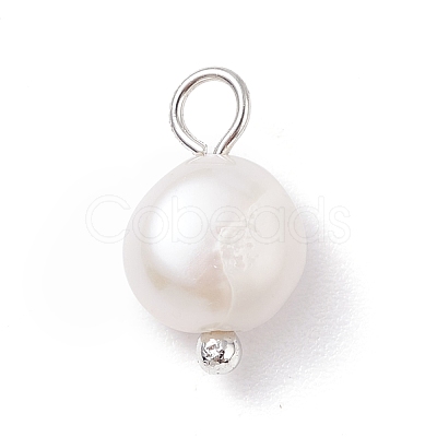 Natural Cultured Freshwater Pearl Charms PALLOY-JF01099-03-1