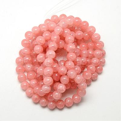 Baking Painted Crackle Glass Bead Strands DGLA-Q023-8mm-YS9-1