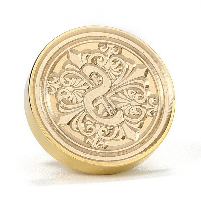 Brass Retro Initials Wax Sealing Stamp AJEW-F045-D19-1