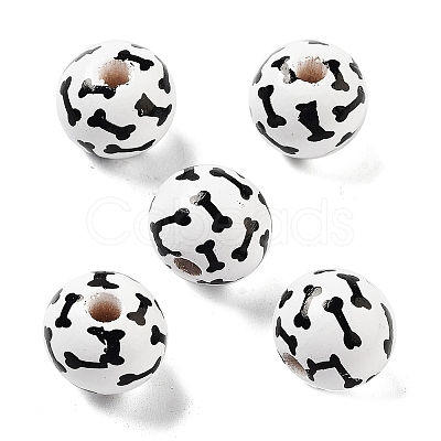 Dog Theme Wood Beads WOOD-M011-05B-01-1