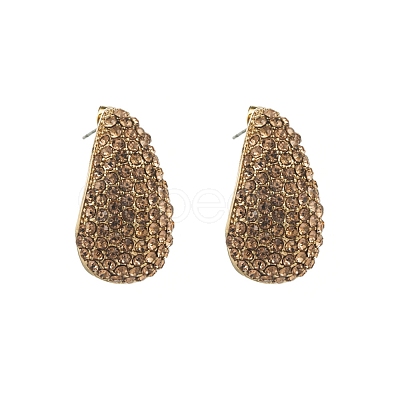 Alloy Rhinestone Stud Earring PW-WGC5144-03-1