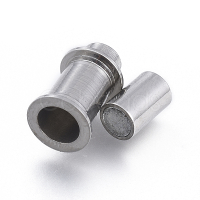 Tarnish Resistant 304 Stainless Steel Magnetic Clasps with Glue-in Ends STAS-D242-29P-A-1