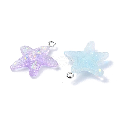 Transparent Resin Pendants X-RESI-C043-02P-1