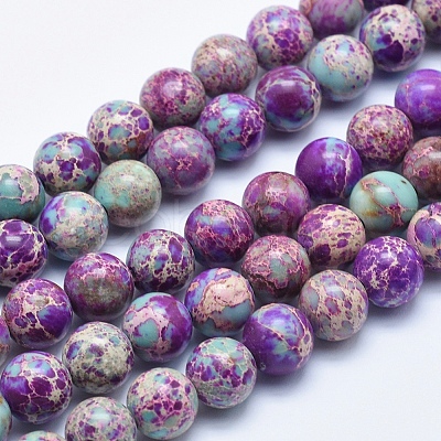 Natural Imperial Jasper Beads Strands G-I122-6mm-15-1