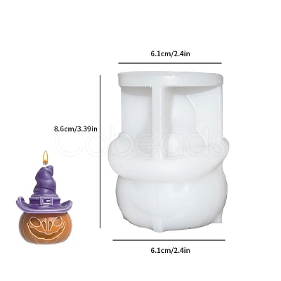 Halloween Hat Evil Pumpkin Aromatherapy Candle Silicone Mold PW-WG8B2BA-03-1