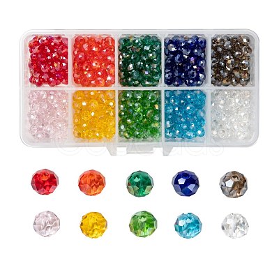 10 Colors Electroplate Glass Beads EGLA-JP0002-01B-6mm-1