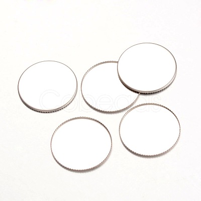 Tarnish Resistant 316 Surgical Stainless Steel Milled Edge Bezel Cups X-STAS-K099-01-25mm-P-1