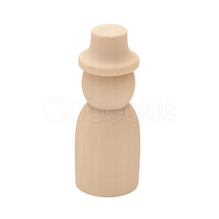 Unfinished Wooden Peg Dolls DOLL-PW0002-018-1