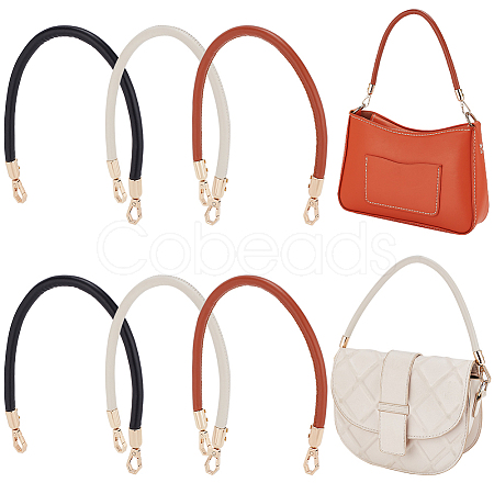 WADORN 6Pcs 3 Colors PU Imitaiton Leather Round Rope Bag Straps DIY-WR0002-85-1