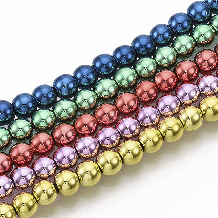 Electroplated Non-magnetic Synthetic Hematite Beads Strands G-S365-015C-1