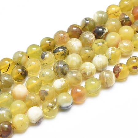 Natural Yellow Opal Round Bead Strands G-M296-02-10mm-1