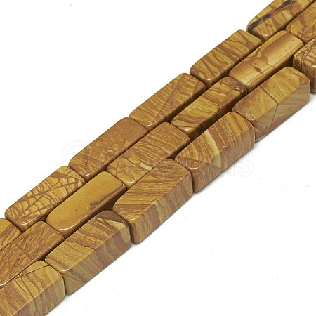 Natural Wood Lace Stone Beads Strands X-G-S300-54-8x20mm-1