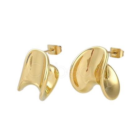 Ion Plating(IP) 304 Stainless Steel Stud Earrings for Women EJEW-K281-29G-1