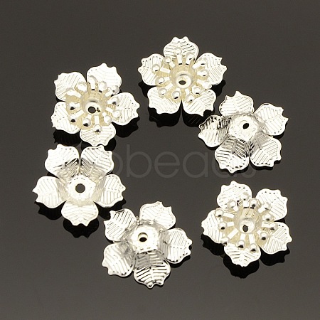 5-Petal Iron Flower Bead Caps KK-O016-08-1