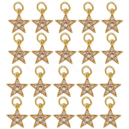 20Pcs Brass Micro Pave Cubic Zirconia Charms ZIRC-SZ0001-93-1