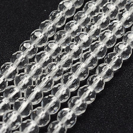 Synthetic Quartz Crystal Beads Strands G-P335-13-6mm-1