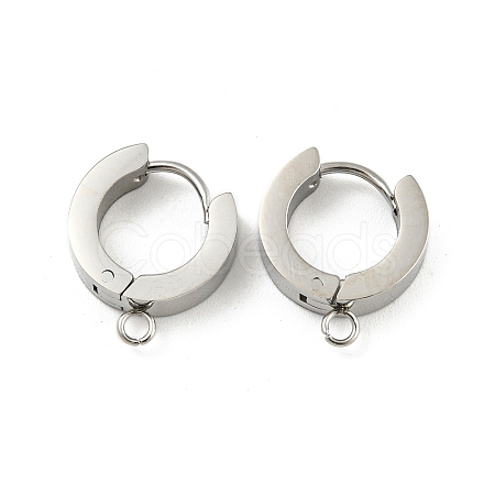 Tarnish Resistant 304 Stainless Steel Hoop Earring Findings STAS-A091-02P-1