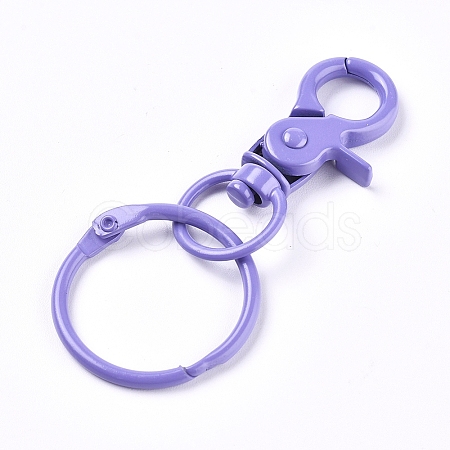 Baking Painted Alloy Swivel Keychain Clasp Findings X-KEYC-WH0016-40G-1