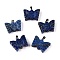 Natural Lapis Lazuli Carved Butterfly Pendants, Insect Charms with Platinum Plated Metal Snap on Bails, 19~20x24~25.5x6.5~7mm, clasp: 6.5x3x3.5~4mm