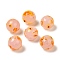 Handmade Lampwork Beads, Imitation Jade Beads, Round, PeachPuff, 14mm, Hole: 2mm