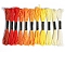 11Bundles 11 Colors Hand-woven Embroidery Cotton Threads, Mixed Color, 1mm, about 8.75 Yards(8m)/Bundle, 1bundle/color