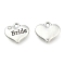 Wedding Theme Antique Silver Tone Tibetan Style Heart with Bride Rhinestone Charms, Crystal, 14x16x3mm, Hole: 2mm