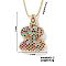 Brass Pave Colorful Cubic Zirconia Letter Pendant Box Chain Necklaces, Golden, Letter Z, 15.75 inch(40cm)