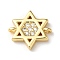 Rack Plating Brass Micro Pave Clear Cubic Zirconia Connector Charms, Star of David Links, Long-Lasting Plated, Lead Free & Cadmium Free, Real 18K Gold Plated, 10.5x10x2mm, Hole: 1mm