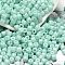 Baking Paint Pearlized Glass Seed Beads, Round Hole, Cylinder, Aqua, 4.5x3.5mm, Hole: 1.2mm, about 5625pcs/pound