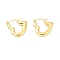 Ion Plating(IP) 304 Stainless Steel Heart Hoop Earrings for Women, Golden, 20x20x3mm, Pin: 0.8mm