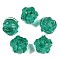 Handmade Gold Foil Lampwork Glass Beads, Flower, Green, 17x19.5x19.5mm, Hole: 2mm