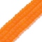 Transparent Glass Beads Strands, Faceted, Frosted, Rondelle, Dark Orange, 8mm, Hole: 1mm, about 64~65pcs/strand, 40~41cm