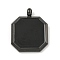 304 Stainless Steel Pendants, with Black Acrylic, Octagon Charm, Black, 25x20x3mm, Hole: 3mm