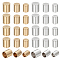 Unicraftale 36Pcs 6 Style 201 Stainless Steel Cord Ends, End Caps, Column, Golden & Silver, 6~6.5x4~6mm, Inner Diameter: 3~5mm, 6Pcs/style