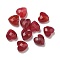 Dyed Natural White Jade Beads, Faceted, Heart, FireBrick, 8x8x4.5mm, Hole: 1mm