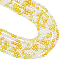 Beebeecraft 8 Strands Transperant Electroplate Glass Beads Strands, AB Color Plated, Round, Yellow, 4~4.5mm, Hole: 0.9mm, about 100pcs/strand, 14.96''(38cm)