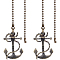 Alloy Ceiling Fan Pull Chain Extenders, Anchor Pendant Decorations, with Iron Ball Chains, Antique Bronze, 380x3mm