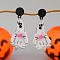 Floating Ghost Acrylic Stud Earrings, Halloween Accessories, Pink