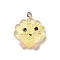 Marine Animal Series Resin Pendants, With Platinum Iron Loop & Glitter, Shell Shape, 25.5x21.5x6.5mm, Hole: 1.8mm