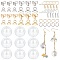 Unicraftale DIY Glass Ball Bottle Drop Earring Making Finding Kit, Including 
201 Stainless Steel Bead Cap Pendant Bails, Glass Globe Ball Bottles, 304 Stainless Steel Earring Hooks & Jump Rings, Golden & Stainless Steel Color, Bead Cap Pendant Bails: 40pcs/box