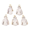 Natural Trochous Shell Pendants, Human Charms with Brass Edge, Golden, 21~22.5x11.5~13.5x4mm, Hole: 1.8mm