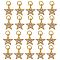 20Pcs Brass Micro Pave Cubic Zirconia Charms, with Jump Ring, Long-Lasting Plated, Star, Clear, Real 18K Gold Plated, 12x10x2mm, Hole: 3mm