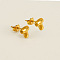 Chunk Letter 304 Stainless Steel Stud Earrings for Women, Real 18K Gold Plated, Letter T, 7.5~8.5x5~10.5mm