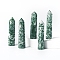 Tower Natural Qinghai Jade Home Display Decoration, Healing Stone Wands, for Reiki Chakra Meditation Therapy Decors, Hexagonal Prism, 50~60mm