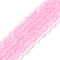 Cat Eye Beads Strands, Faceted, Teardrop, Pink, 7x5mm, Hole: 0.8mm, about 53pcs/strand, 14.96~15.16 inch(38~38.5cm)