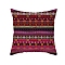 Boho Cloth Pillow Covers, Square Pillow Cases for Home Decor Living Room Bed Couch, Crimson, 450x450mm